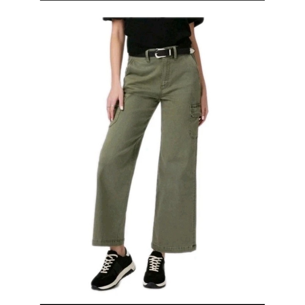 Paige Women's 27 Carly Cargo Wide Leg Ivy Green Pants - Picture 12 of 12
